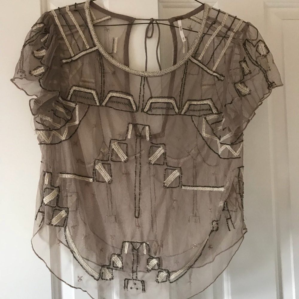 Free People Embroidered Top